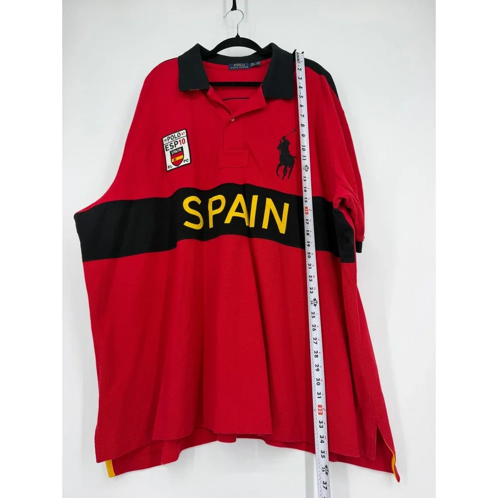 Polo Ralph Lauren Spain World Cup Big Pony Polo Shirt Red Black Mens 4XB ESP 10